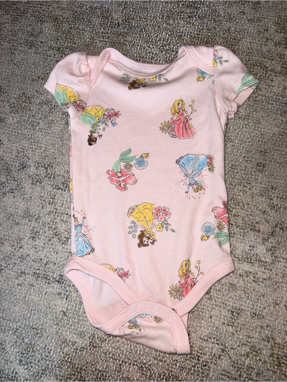 Disney Pink Princess Print Infant One-Piece Bodysuit